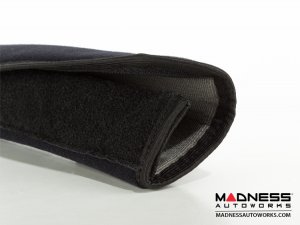 Seat Belt Shoulder Pads - set of 2 - Black w/ Alfa Romeo Logo + Black Binding Seat Belt Shoulder Pads - set of 2 - Black w/ Alfa Romeo Logo + Black Binding